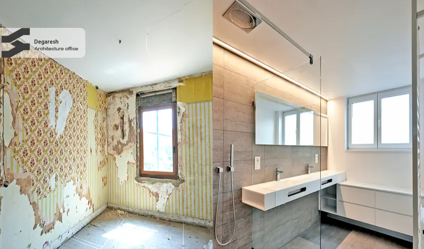 تعمیر سرویس بهداشتی و حمام - دفتر معماری دگرش